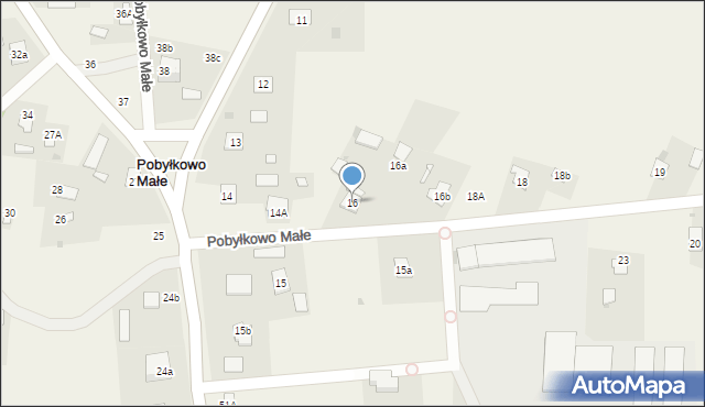 Pobyłkowo Małe, Pobyłkowo Małe, 16, mapa Pobyłkowo Małe