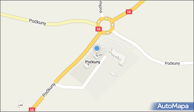 Poćkuny, Poćkuny, 7b, mapa Poćkuny