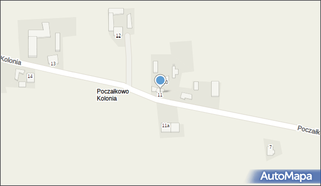 Poczałkowo Kolonia, Poczałkowo Kolonia, 11, mapa Poczałkowo Kolonia