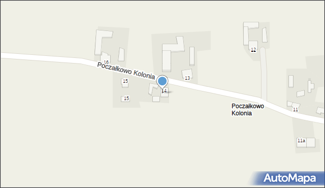 Poczałkowo Kolonia, Poczałkowo Kolonia, 14, mapa Poczałkowo Kolonia