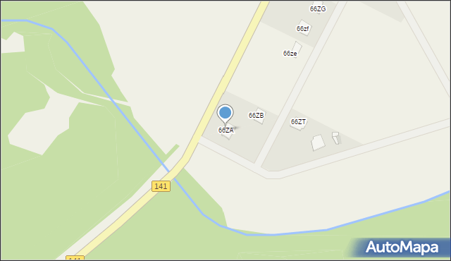 Poczernin, Poczernin, 66ZA, mapa Poczernin