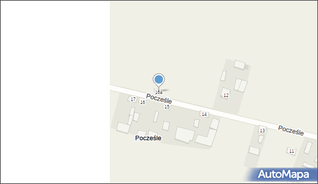 Pocześle, Pocześle, 16a, mapa Pocześle