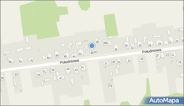 Poczesna, Południowa, 40, mapa Poczesna