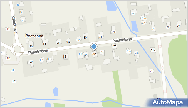 Poczesna, Południowa, 79a, mapa Poczesna