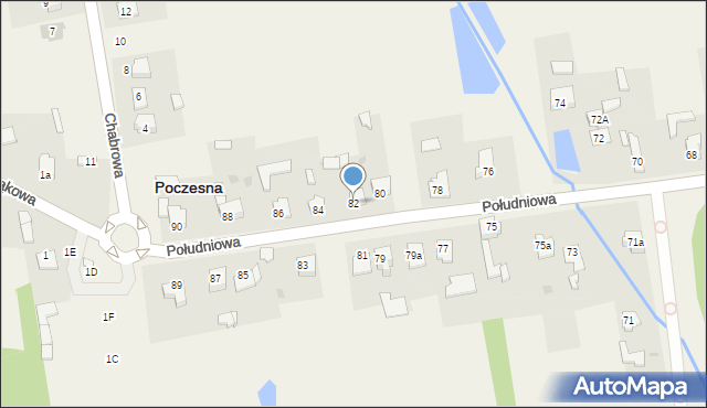 Poczesna, Południowa, 82, mapa Poczesna