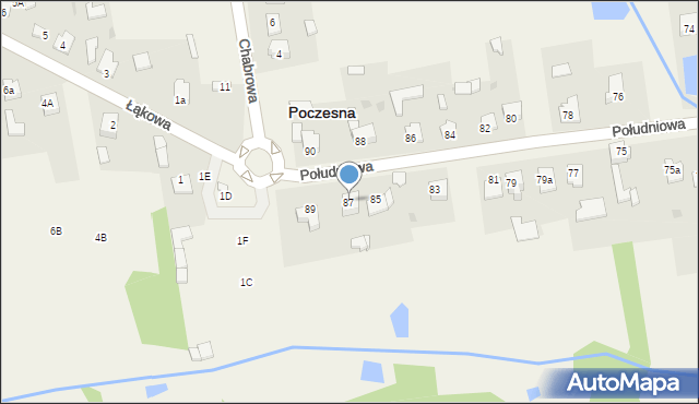 Poczesna, Południowa, 87, mapa Poczesna