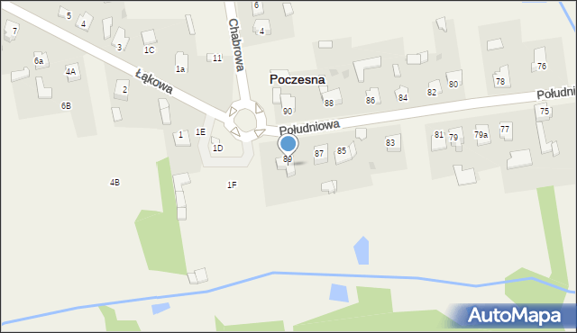 Poczesna, Południowa, 91, mapa Poczesna