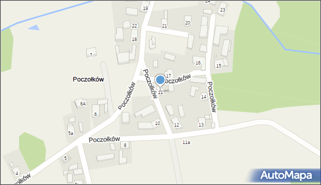 Poczołków, Poczołków, 11, mapa Poczołków