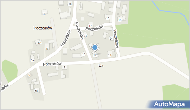 Poczołków, Poczołków, 12, mapa Poczołków