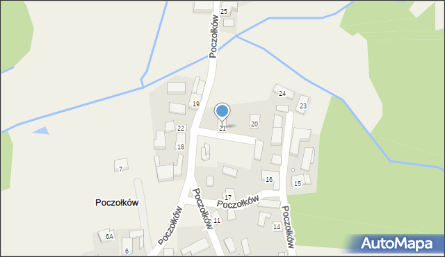 Poczołków, Poczołków, 21, mapa Poczołków