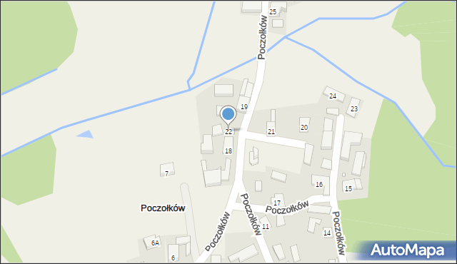 Poczołków, Poczołków, 22, mapa Poczołków