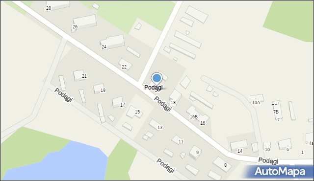 Podągi, Podągi, 20, mapa Podągi