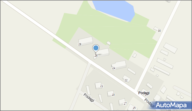 Podągi, Podągi, 26, mapa Podągi