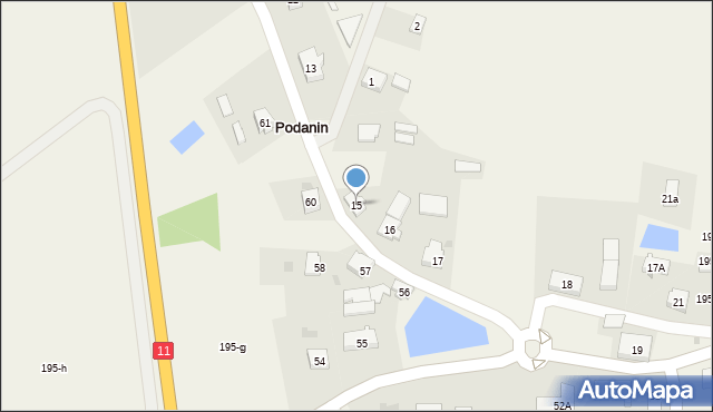 Podanin, Podanin, 15, mapa Podanin