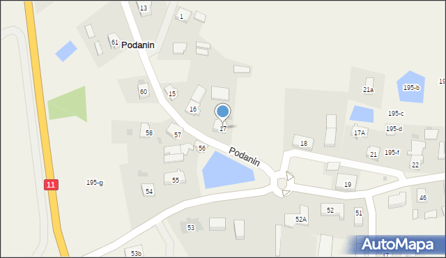 Podanin, Podanin, 17, mapa Podanin