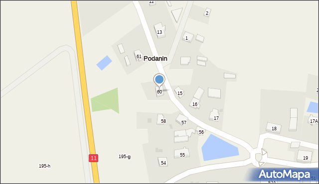 Podanin, Podanin, 60, mapa Podanin