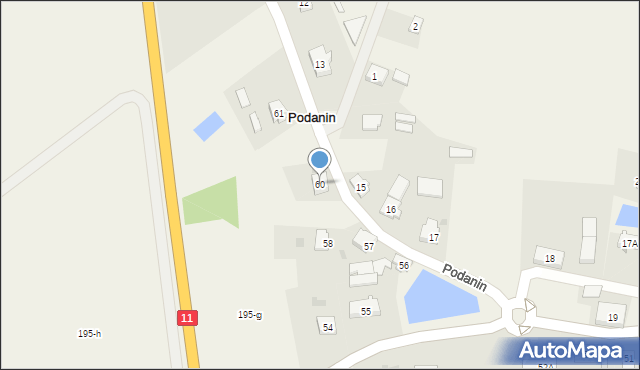 Podanin, Podanin, 60, mapa Podanin