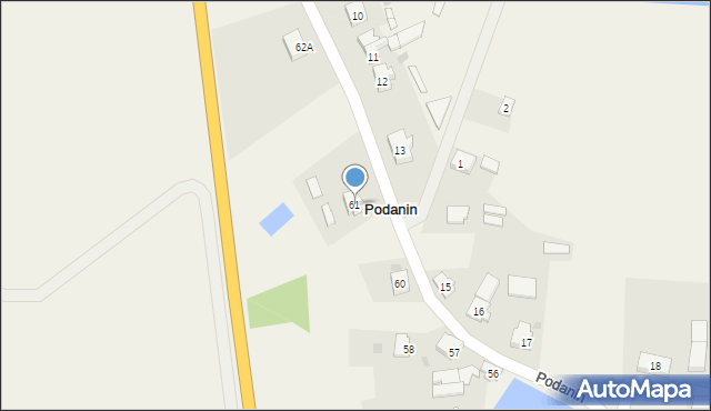 Podanin, Podanin, 61, mapa Podanin