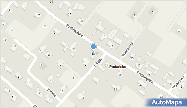 Podańsko, Podmiejska, 32, mapa Podańsko