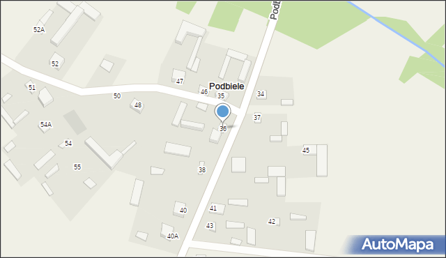 Podbiele, Podbiele, 36, mapa Podbiele