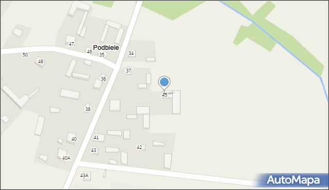 Podbiele, Podbiele, 45, mapa Podbiele