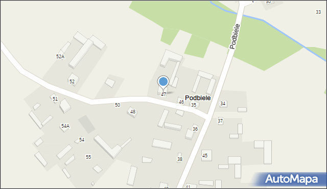 Podbiele, Podbiele, 47, mapa Podbiele