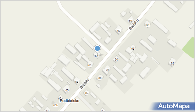 Podbielsko, Podbielsko, 62a, mapa Podbielsko