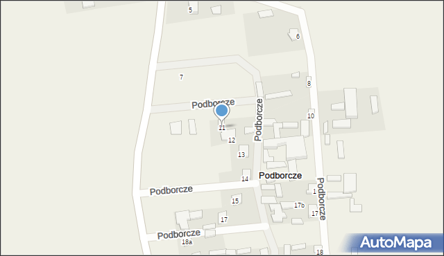 Podborcze, Podborcze, 11, mapa Podborcze