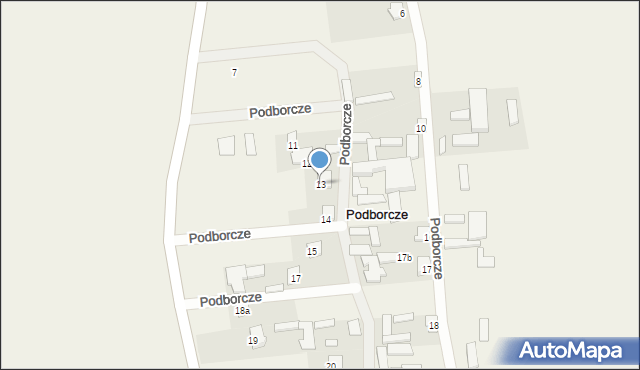 Podborcze, Podborcze, 13, mapa Podborcze