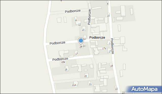 Podborcze, Podborcze, 15, mapa Podborcze