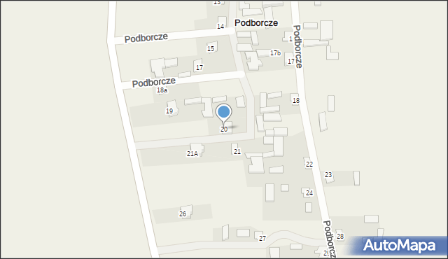 Podborcze, Podborcze, 20, mapa Podborcze