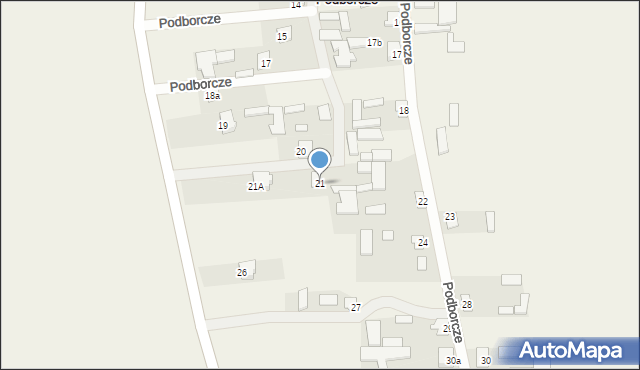 Podborcze, Podborcze, 21, mapa Podborcze