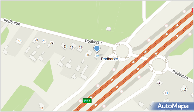 Podborze, Podborze, 19, mapa Podborze