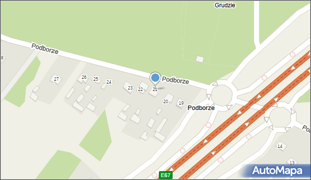 Podborze, Podborze, 21, mapa Podborze