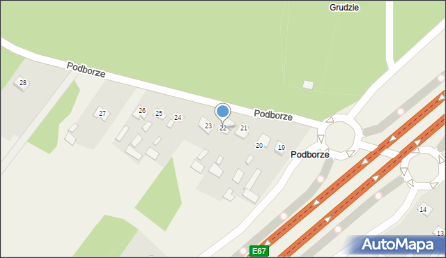 Podborze, Podborze, 22, mapa Podborze