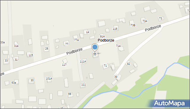 Podborze, Podborze, 55, mapa Podborze