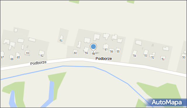 Podborze, Podborze, 58, mapa Podborze