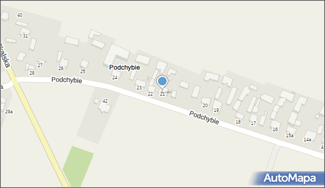 Podchybie, Podchybie, 21, mapa Podchybie