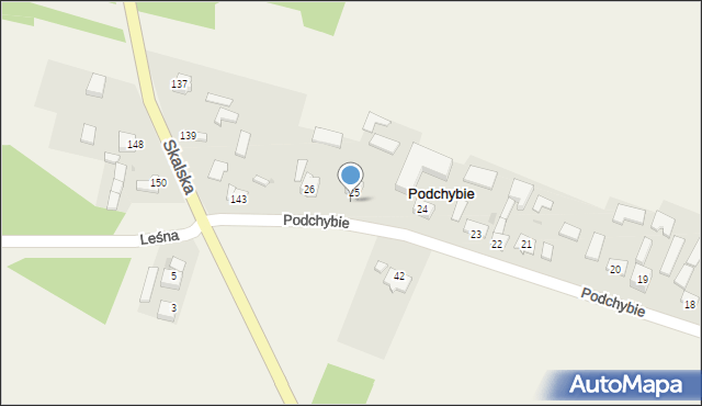 Podchybie, Podchybie, 25, mapa Podchybie