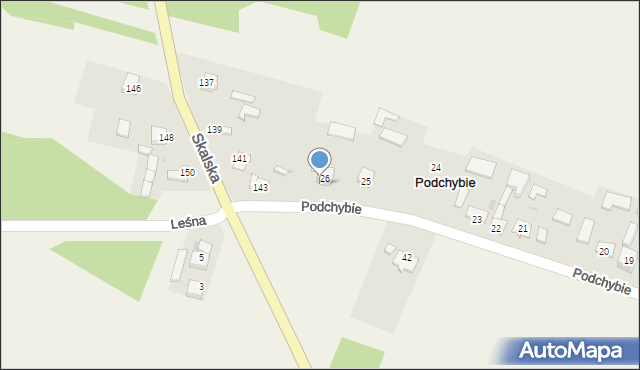Podchybie, Podchybie, 26, mapa Podchybie