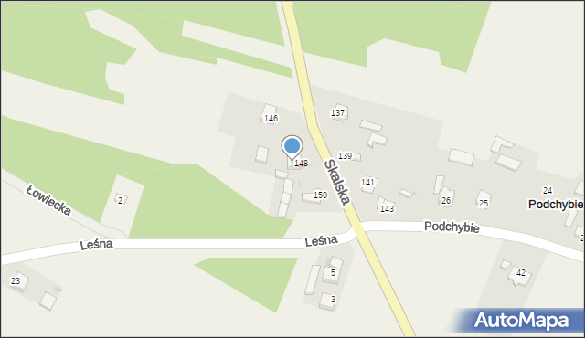 Podchybie, Podchybie, 27a, mapa Podchybie