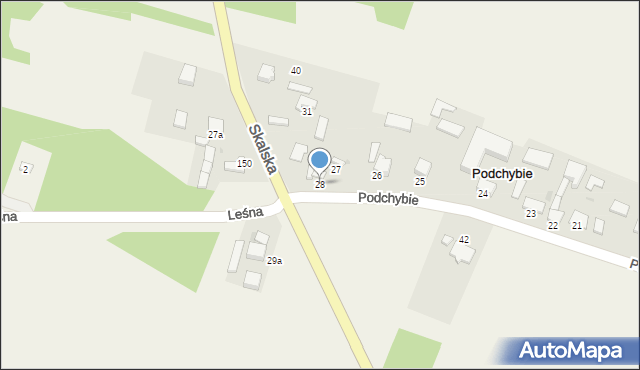 Podchybie, Podchybie, 28, mapa Podchybie