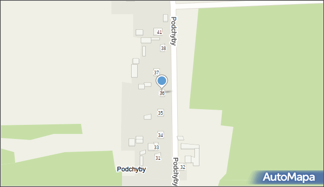 Podchyby, Podchyby, 36, mapa Podchyby