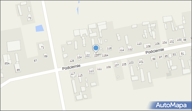Podciernie, Podciernie, 120, mapa Podciernie