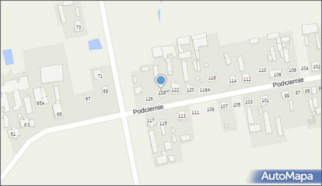 Podciernie, Podciernie, 124, mapa Podciernie