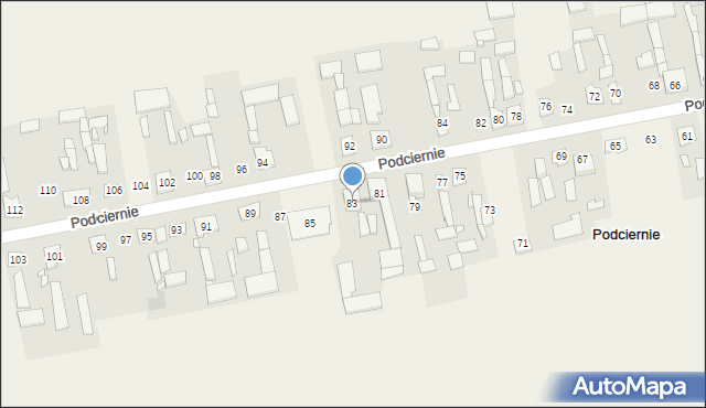 Podciernie, Podciernie, 83, mapa Podciernie