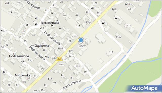 Podczerwone, Podczerwone, 106a, mapa Podczerwone