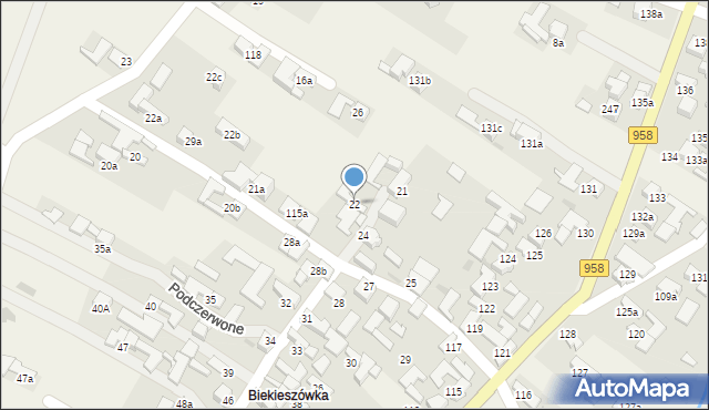 Podczerwone, Podczerwone, 22, mapa Podczerwone