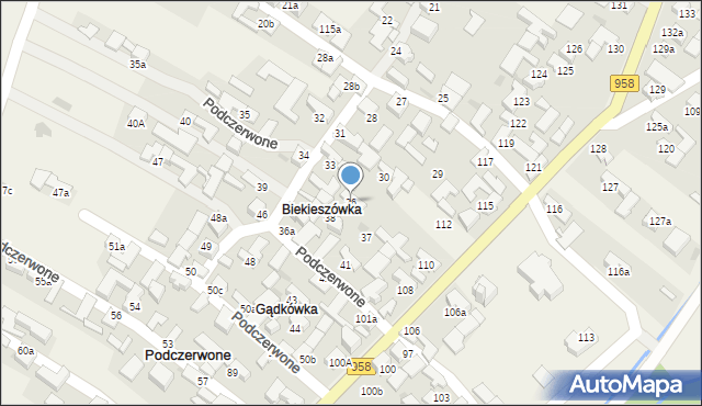 Podczerwone, Podczerwone, 36, mapa Podczerwone