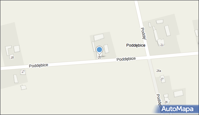 Poddębice, Poddębice, 20, mapa Poddębice